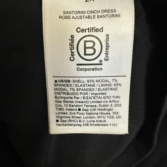 Athleta Santorini Cinch Dress Women's 2X Black Stretch Lined Sleeveless - Picture 6 of 8